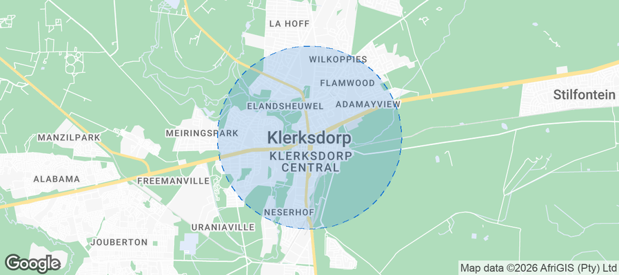 Klerksdorp Airbnb map